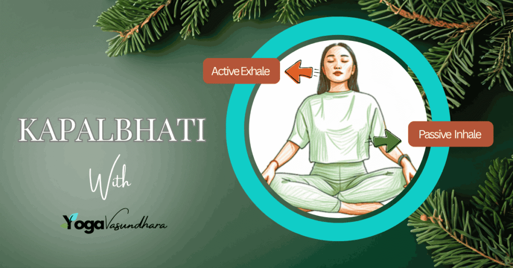 Kapalbhati Pranayama technique showing active exhalation and natural inhalation
