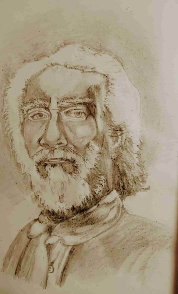Drawing of Sri Yukteswar Giri by Yogacharya Dhruv Ji.